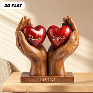 Personalized You & Me We Got This 2D Flat Acrylic Plaque, Custom Couple Heart Block Plaque, Wedding Anniversary Gift, Gift For Couples