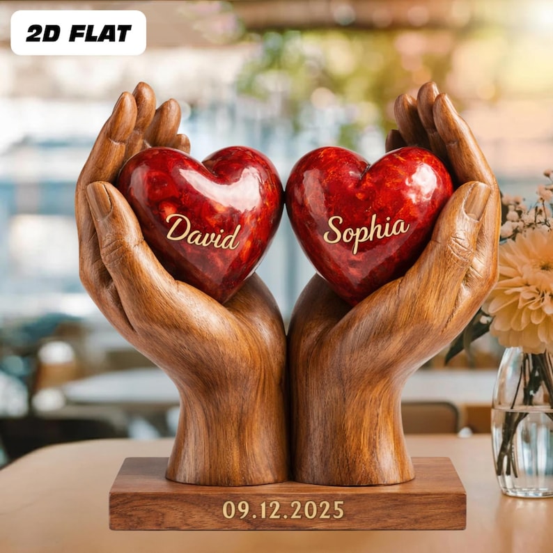Personalized You & Me We Got This 2D Flat Acrylic Plaque, Custom Couple Heart Block Plaque, Wedding Anniversary Gift, Gift For Couples