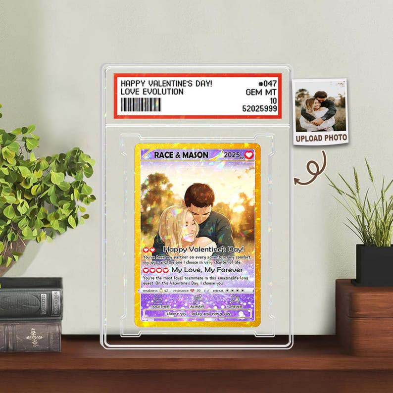 Personalized PKM Valentine s Day Card, Custom Anime Photo Card, Valentine Gift, Game Couple Card Acrylic Blocks, Gift for Game Couples