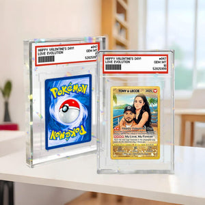 Personalized PKM Valentine s Day Card, Custom Anime Photo Card, Valentine Gift, Game Couple Card Acrylic Blocks, Gift for Game Couples