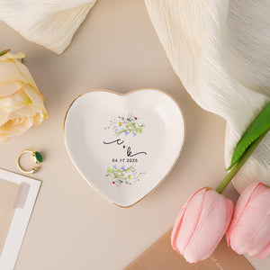Custom Jewelry Tray, Personalized Wedding Ring Dish, Engagement Trinket Dish, Bridal Shower