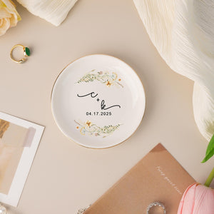 Custom Jewelry Tray, Personalized Wedding Ring Dish, Engagement Trinket Dish, Bridal Shower