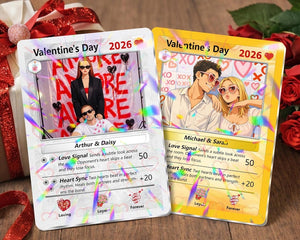 Custom Couple Poke Valentines Card, Personalized Photo Portrait Card, Valentine s Gift for Couples, Anniversary Keepsake, Gift for Him