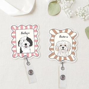 Custom Pet Badge Reel, Personalized Dog & Cat Photo Badge Reel, Nurse Badge Reel, Retractable ID Holder for Pet Owner, ID Badge Buddy