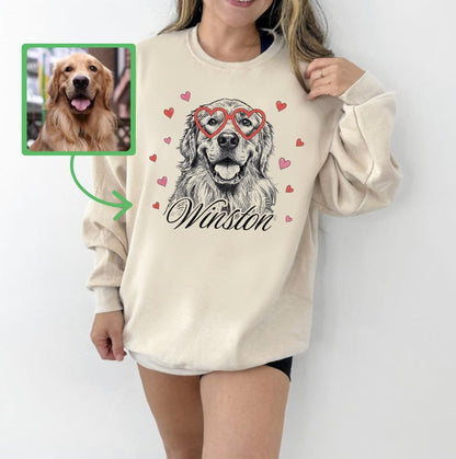 Custom Pet Valentine's Day T-Shirt with Photo & Name | Personalized Pet Shirt | Custom Dog Cat Graphic Tee | Pet Lover Gift