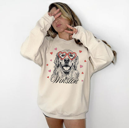 Custom Pet Valentine's Day T-Shirt with Photo & Name | Personalized Pet Shirt | Custom Dog Cat Graphic Tee | Pet Lover Gift