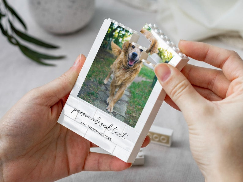 Personalised Anniversary Photo Gift, Couple Adventure Keepsake, Custom Text Photo Memory Block, Valentines Day Gift For Couple, Wedding Gift