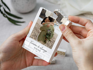 Personalised Anniversary Photo Gift, Romantic Keepsake, Custom Building Block Keepsake, Valentines Day Gift For Couple, Wedding Anniversary