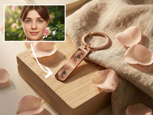 Custom Eye Photo Keychain Personalized Gifts for Him, Stainless Steel Keychain, Boyfriend Gifts for Him, Long-Distance Relationships Gift