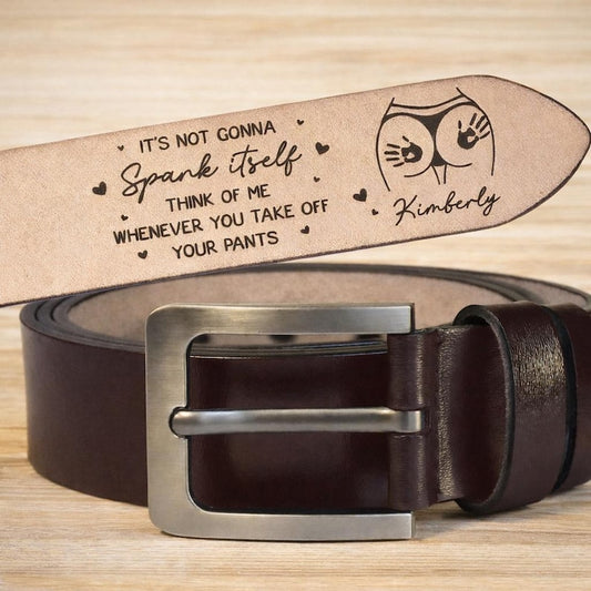 Custom Leather Belt For Him, Funny Gift For Men, Gift For Husband Boyfriend, Valentine's Day Gift, Anniversary Gift, Custom Engraved Belt