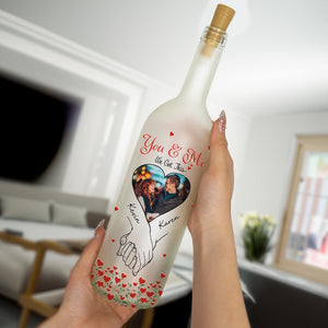 Custom Couple Photo Bottle Lamp, Personalized Night Light, Anniversary Gift, Valentine's Day Gift, Wedding Gift, Gift For Boyfriend Husband