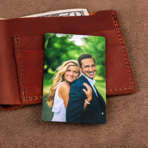 Valentine's Day gift for boyfriend, Personalized wallet photo card, metal wallet insert custom made, Engraved wallet card with picture