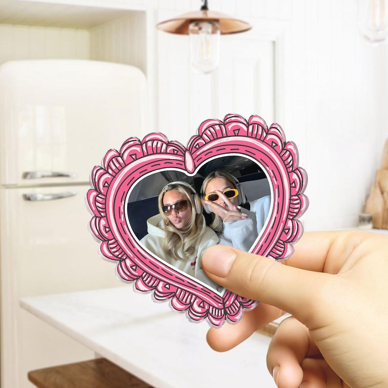 Vintage Photo Frame Magnet, Custom Picture Frames Fridge Magnet Gift for Couple, Bestie, Mom, Grandma,Personalized Birthday Gifts for Friend