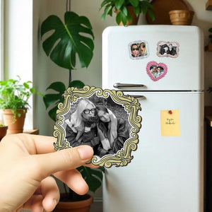 Vintage Photo Frame Magnet, Custom Picture Frames Fridge Magnet Gift for Couple, Bestie, Mom, Grandma,Personalized Birthday Gifts for Friend
