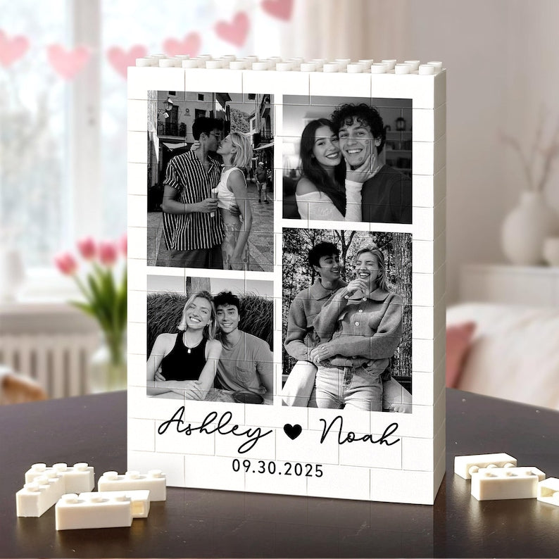 Personalized Photo Building Block Puzzle: Valentine's Day Gift