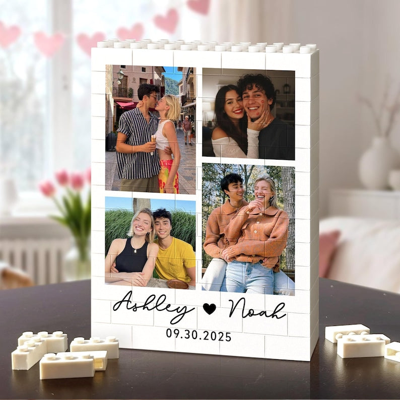Personalized Photo Building Block Puzzle: Valentine's Day Gift