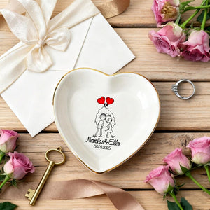 Personalized Ring Dish for Couple, Custom Engagement Jewelry Tray, Wedding Gift for Couple, Bride Gift, Anniversary Gift, Valentine's Day Gift