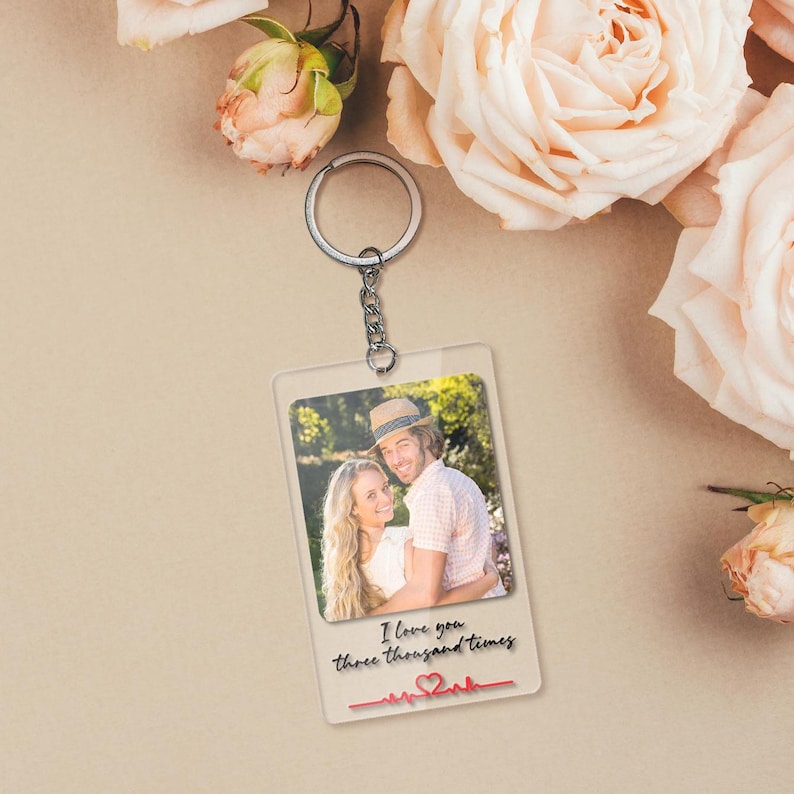 Personalized Keychain Custom Photo Gift Backpack Charm Ornament Valentine's Day gift