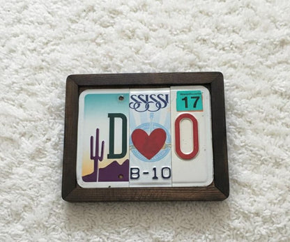 Custom Anniversary License Plate Sign Personalized Wedding Gift for Him Her Valentines Decor