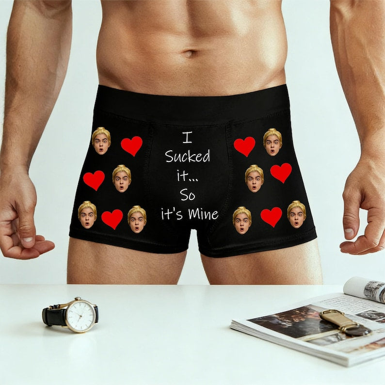 Personalized Face Boxers, Custom Photo Underwear for Him, Photo Anniversary Gift, Valentines Gifts for him,Face Boxer Briefs for Him