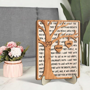 Personalized Tree of Love Wood Plaque, Custom Names Romantic Wooden Sign, Anniversary Wedding Gift for Couples, Rustic Love Keepsake Decor