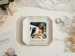 Personalised Photo Trinket Dish: Custom Jewelry Ring Dish, Wedding Gift, Bridesmaid Proposal, Trinket Tray for Best Friend, Bestie