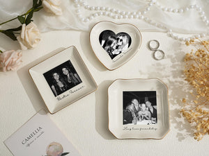 Personalised Photo Trinket Dish: Custom Jewelry Ring Dish, Wedding Gift, Bridesmaid Proposal, Trinket Tray for Best Friend, Bestie