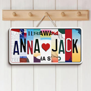 Personalized License Plate sign Anniversary Gift for Boyfriend Husband Girlfriend Wife Spouse Wedding House Warming Groomsmen Gift Valentine