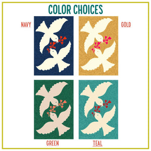 Peace Love Doves Floral Garden Flag Joyful Spring Porch Decor With Modern Folk Art