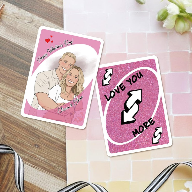 Personalized Love You More Reverse Card: Acrylic Valentine Card, Anniversary & Couple Keepsake