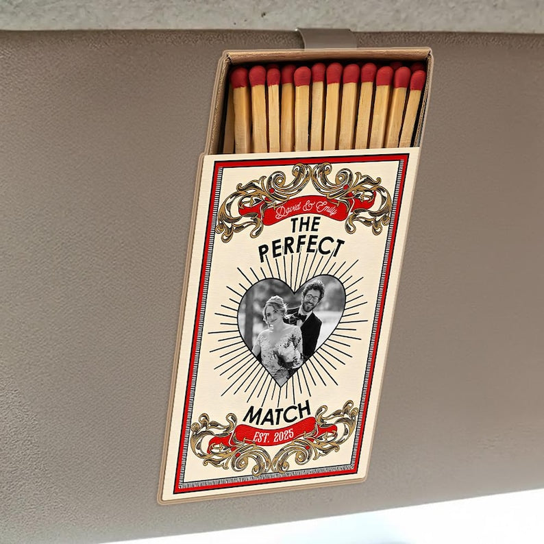 Photo Visor Clip, Wooden Photo Visor Clip, Vintage Photo Gift For Couples, Personalized Car Visor Clip, Anniversary Gift, Valentine Gift