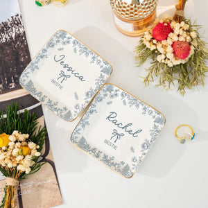 Personalized Bestie Ring Dish, Custom Name Jewelry Holder, Bridesmaid Gifts, Birthday Gift For Her, Trinket Tray For Best Friend, Maid Of Honor