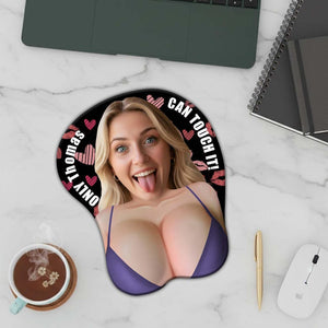 Custom Face Funny 3D Mouse Pad, Personalized Photo Gift for Couples, Wife, Girlfriend, Coworker, Unique Office Desk Decor