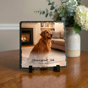 Personalized Pet Memorial Photo Slate Stone: Dog Loss Gift