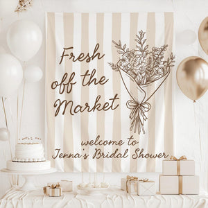 Fresh off the Market Banner, Fresh off the Market Bridal Shower Backdrop, Market Bridal Shower Decor, Shes Off the Market Sign