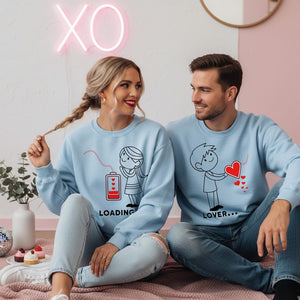 Couple Valentine Sweatshirt, Lover Loading Couple Shirt, Matching Couple Love Sweatshirt, Cute Couple Outfit, Valentine s Day Matching Shirt