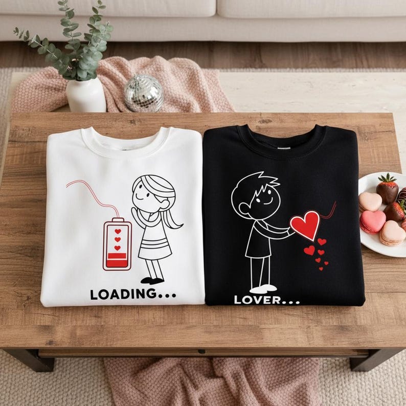 Couple Valentine Sweatshirt, Lover Loading Couple Shirt, Matching Couple Love Sweatshirt, Cute Couple Outfit, Valentine s Day Matching Shirt
