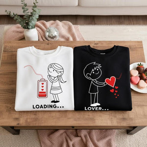 Couple Valentine Sweatshirt, Lover Loading Couple Shirt, Matching Couple Love Sweatshirt, Cute Couple Outfit, Valentine s Day Matching Shirt