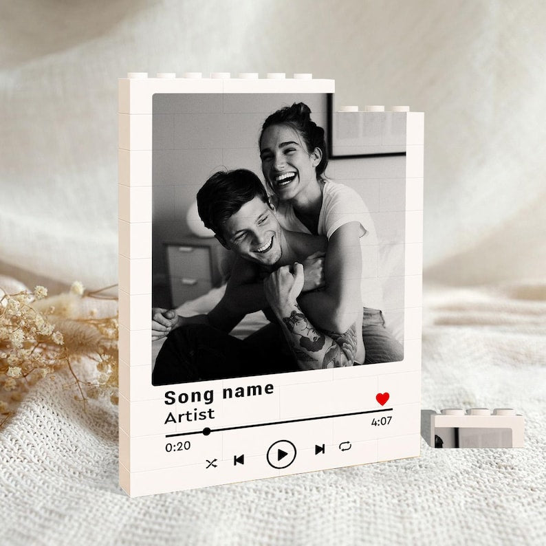 Custom Couple Photo Building Block, Valentines Gift For Him Her, Custom Song Gift For Couple, Boyfriend Gift, Anniversary Gift For Husband