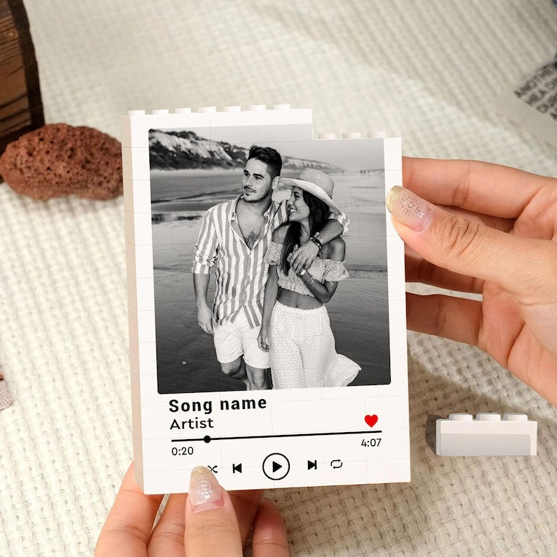 Custom Couple Photo Building Block, Valentines Gift For Him Her, Custom Song Gift For Couple, Boyfriend Gift, Anniversary Gift For Husband