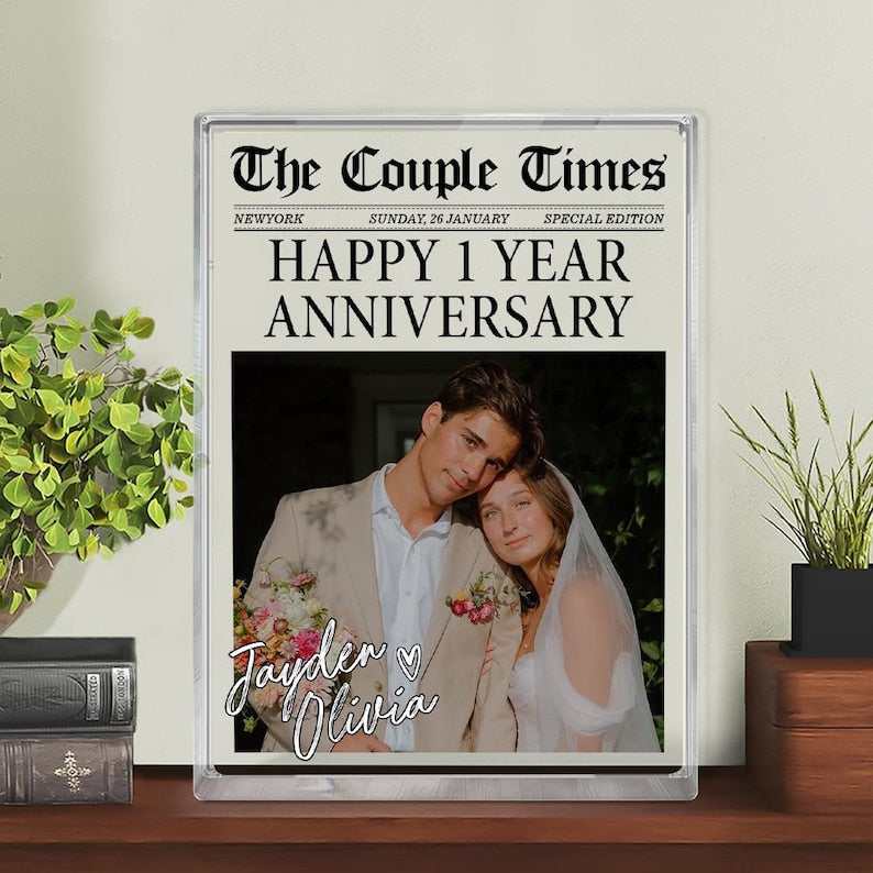Personalized Photo Acrylic Blocks For Couples, Gamer Boyfriend Valentines Day Gift, Custom Couple Magazine Custom Acrylic Block, Anniversary Gifts