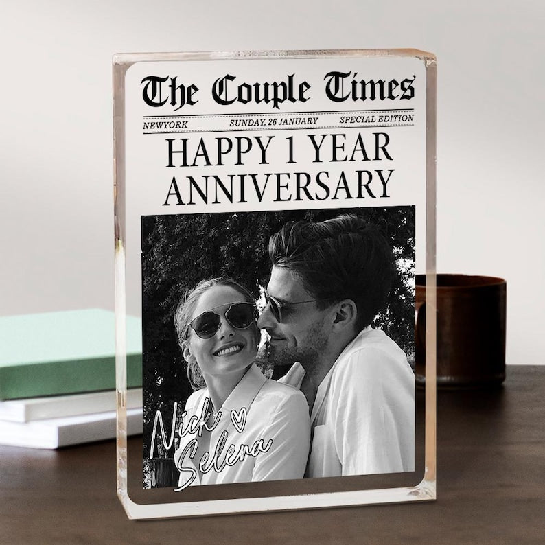 Personalized Photo Acrylic Blocks For Couples, Gamer Boyfriend Valentines Day Gift, Custom Couple Magazine Custom Acrylic Block, Anniversary Gifts