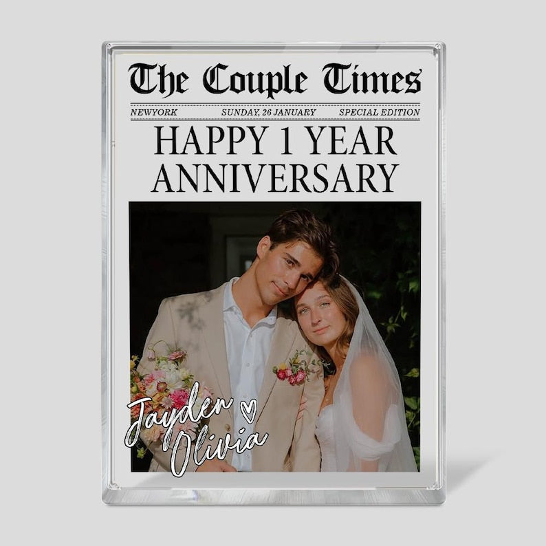 Personalized Photo Acrylic Blocks For Couples, Gamer Boyfriend Valentines Day Gift, Custom Couple Magazine Custom Acrylic Block, Anniversary Gifts