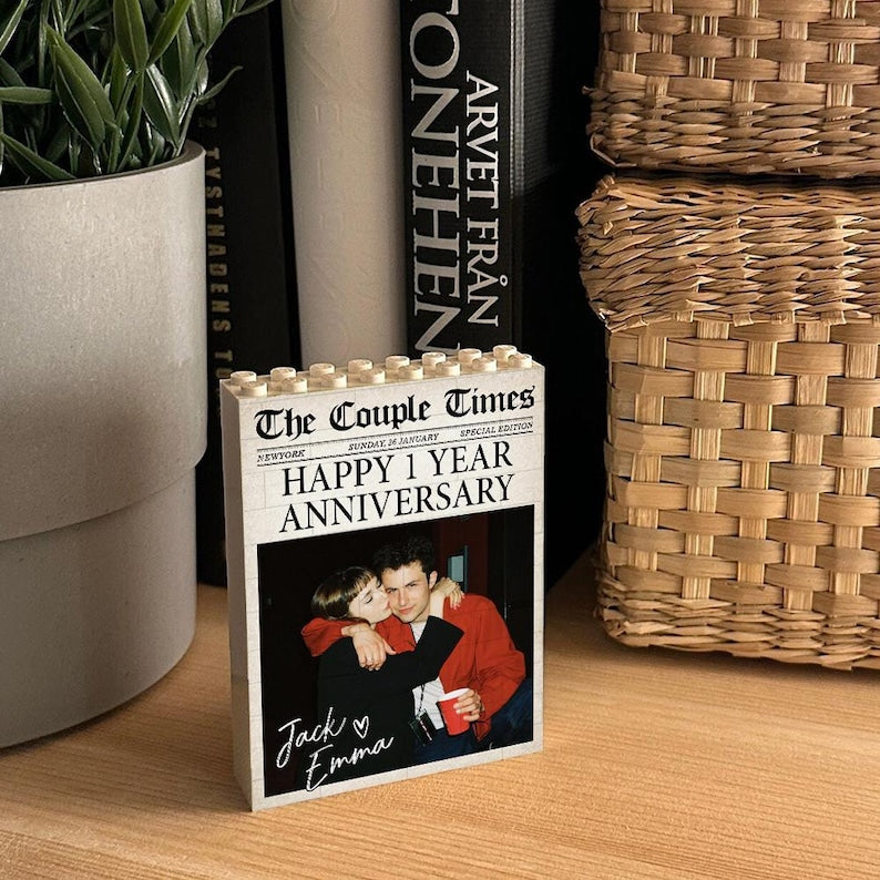 Personalized Photo Building Blocks For Couples, Gamer Boyfriend Valentines Day Gift, Custom Couple Magazine Puzzle Block, Anniversary Gifts
