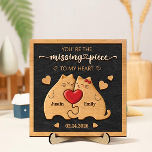 Personalized Couple Wooden Sign Custom Names & Date Puzzle Art, Romantic Anniversary Gift, Valentine or Wedding Keepsake Decor