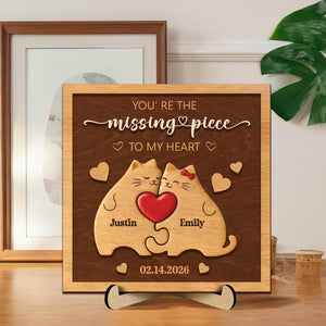 Personalized Couple Wooden Sign Custom Names & Date Puzzle Art, Romantic Anniversary Gift, Valentine or Wedding Keepsake Decor