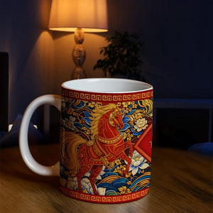 Year of the Horse Mug 2026, Chinese Zodiac Horse Coffee Mug, Lucky Feng Shui Gift for Prosperity, Lunar New Year Mug