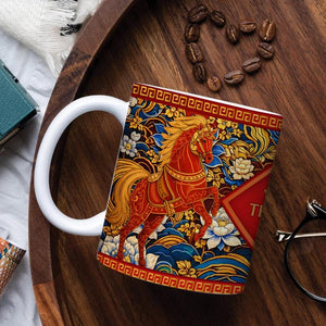 Year of the Horse Mug 2026, Chinese Zodiac Horse Coffee Mug, Lucky Feng Shui Gift for Prosperity, Lunar New Year Mug