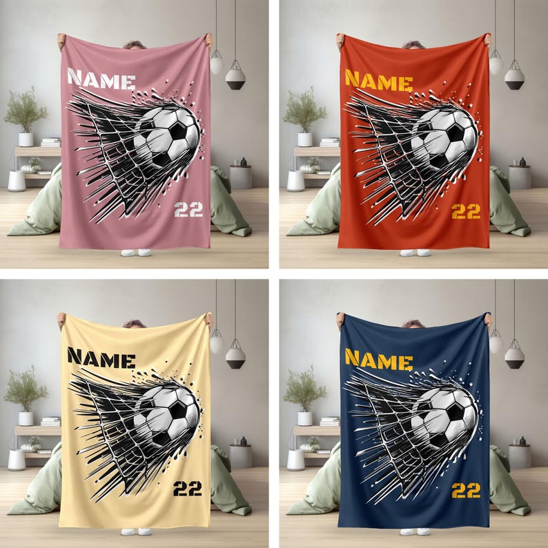 Soccer Blanket, Personalized Gift for Soccer Player Gift, Custom Soccer Blanket,Personalized Soccer gifts,Personalized Soccer Player Blanket