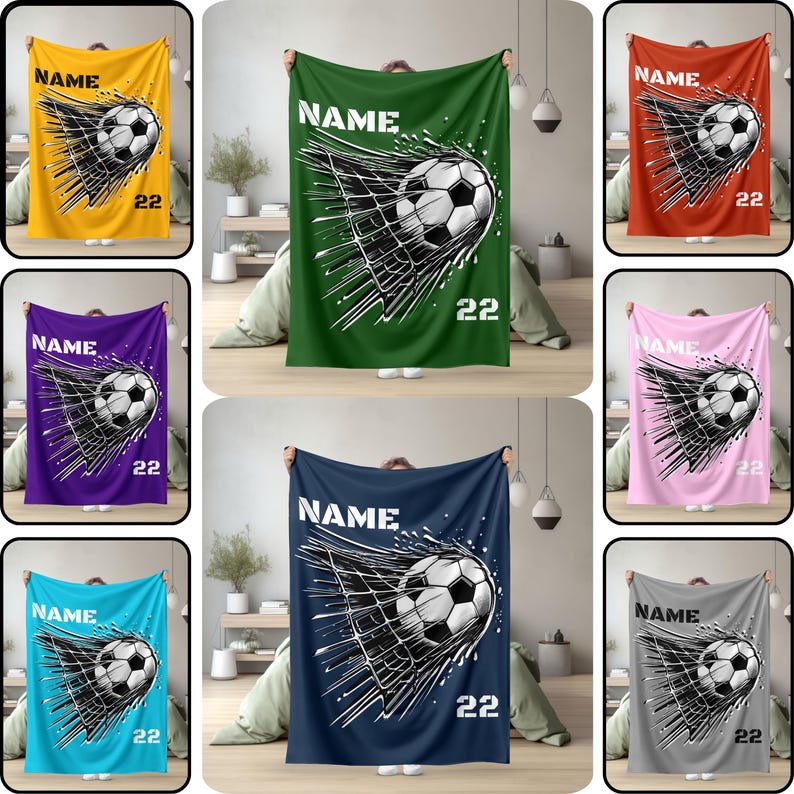 Soccer Blanket, Personalized Gift for Soccer Player Gift, Custom Soccer Blanket,Personalized Soccer gifts,Personalized Soccer Player Blanket